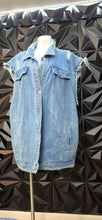 Load image into Gallery viewer, Shein curve denim distressed vest           sz 3xl
