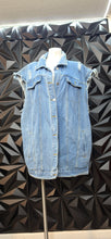 Load image into Gallery viewer, Shein curve denim distressed vest           sz 3xl
