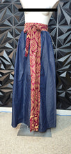 Load image into Gallery viewer, Ankara denim trimmed skirt               sz one size (lrg-3x)
