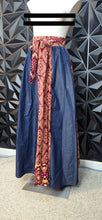Load image into Gallery viewer, Ankara denim trimmed skirt               sz one size (lrg-3x)
