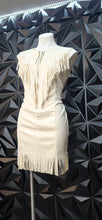 Load image into Gallery viewer, Fringe suede dress               sz large (10)
