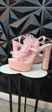 Load image into Gallery viewer, Azalea wang pink bow platform heels            sz 8  Disclaimer: Chipped at the toe
