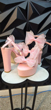 Load image into Gallery viewer, Azalea wang pink bow platform heels            sz 8  Disclaimer: Chipped at the toe
