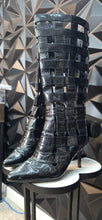 Load image into Gallery viewer, Ashro black caged heels            sz 8
