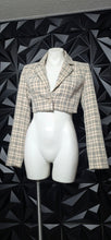 Load image into Gallery viewer, Meshki plaid crop blazer            sz small
