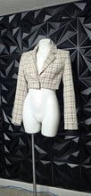 Load image into Gallery viewer, Meshki plaid crop blazer            sz small
