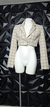 Load image into Gallery viewer, Meshki plaid crop blazer            sz small
