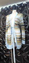 Load image into Gallery viewer, White house black market stripe cardigan             sz med-large
