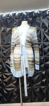 Load image into Gallery viewer, White house black market stripe cardigan             sz med-large
