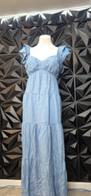 Load image into Gallery viewer, Motherhood denim long baby doll dress             szlrg
