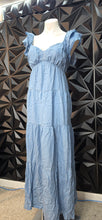 Load image into Gallery viewer, Motherhood denim long baby doll dress             szlrg
