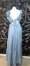 Load image into Gallery viewer, Motherhood denim long baby doll dress             szlrg
