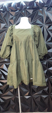 Load image into Gallery viewer, Army green baby doll dress            sz large
