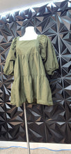 Load image into Gallery viewer, Army green baby doll dress            sz large
