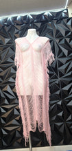 Load image into Gallery viewer, Pink fringe distress dress           sz large
