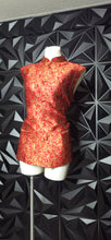 Load image into Gallery viewer, Gold and red button front vest                 sz 10 fit (see measurements)
