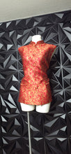 Load image into Gallery viewer, Gold and red button front vest                 sz 10 fit (see measurements)
