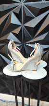 Load image into Gallery viewer, Betsey Johnson silver studded wedge heels         sz 8.5
