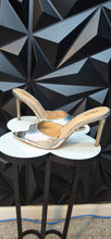Load image into Gallery viewer, I.N.C silver slide in heels            sz 8
