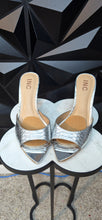 Load image into Gallery viewer, I.N.C silver slide in heels            sz 8
