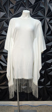 Load image into Gallery viewer, White poncho fringe dress            sz large
