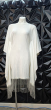 Load image into Gallery viewer, White poncho fringe dress            sz large
