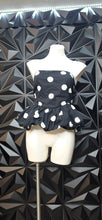 Load image into Gallery viewer, Blenca polka dot bubble strapless top         sz xl
