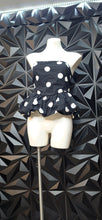 Load image into Gallery viewer, Blenca polka dot bubble strapless top         sz xl
