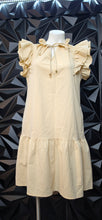 Load image into Gallery viewer, Tan ruffled baby doll dress              sz medium
