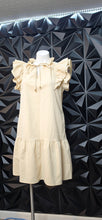 Load image into Gallery viewer, Tan ruffled baby doll dress              sz medium
