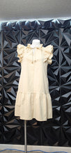 Load image into Gallery viewer, Tan ruffled baby doll dress              sz medium
