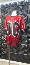 Load image into Gallery viewer, Red 00 sequin top               sz untagged, large fit
