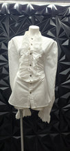 Load image into Gallery viewer, White ruffled vintage blouse           sz xl

