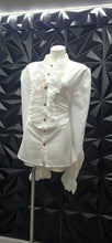 Load image into Gallery viewer, White ruffled vintage blouse           sz xl
