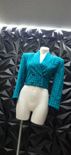 Load image into Gallery viewer, Eleanor Brenner crop vintage blazer             sz untagged, best fitting sz small
