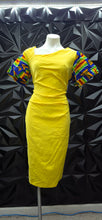 Load image into Gallery viewer, Muxxn yelllow ethnic bodycon dress             sz 2xl
