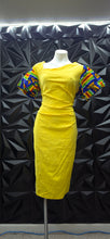 Load image into Gallery viewer, Muxxn yelllow ethnic bodycon dress             sz 2xl
