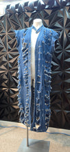 Load image into Gallery viewer, Long denim distressed duster              sz lrg-2x
