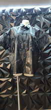 Load image into Gallery viewer, Boohoo man faux leather fringe top              sz xl
