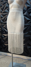 Load image into Gallery viewer, NWT Fashion nova white fringe skirt                 sz med-10
