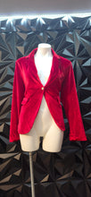 Load image into Gallery viewer, Red crush velvet blazer               sz lrg
