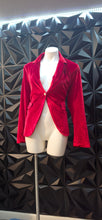 Load image into Gallery viewer, Red crush velvet blazer               sz lrg
