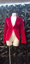 Load image into Gallery viewer, Red crush velvet blazer               sz lrg
