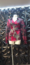 Load image into Gallery viewer, White house black market sheer floral print top        sz large
