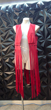 Load image into Gallery viewer, Red fringe vest             sz large
