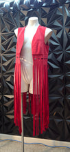 Load image into Gallery viewer, Red fringe vest             sz large
