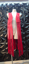 Load image into Gallery viewer, Red fringe vest             sz large
