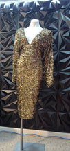 Load image into Gallery viewer, Boohoo gold sequin dress            sz 14
