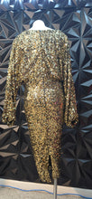 Load image into Gallery viewer, Boohoo gold sequin dress            sz 14
