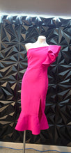Load image into Gallery viewer, Fashion nova pink peplum 1 arm bandage dress            sz xl(10)
